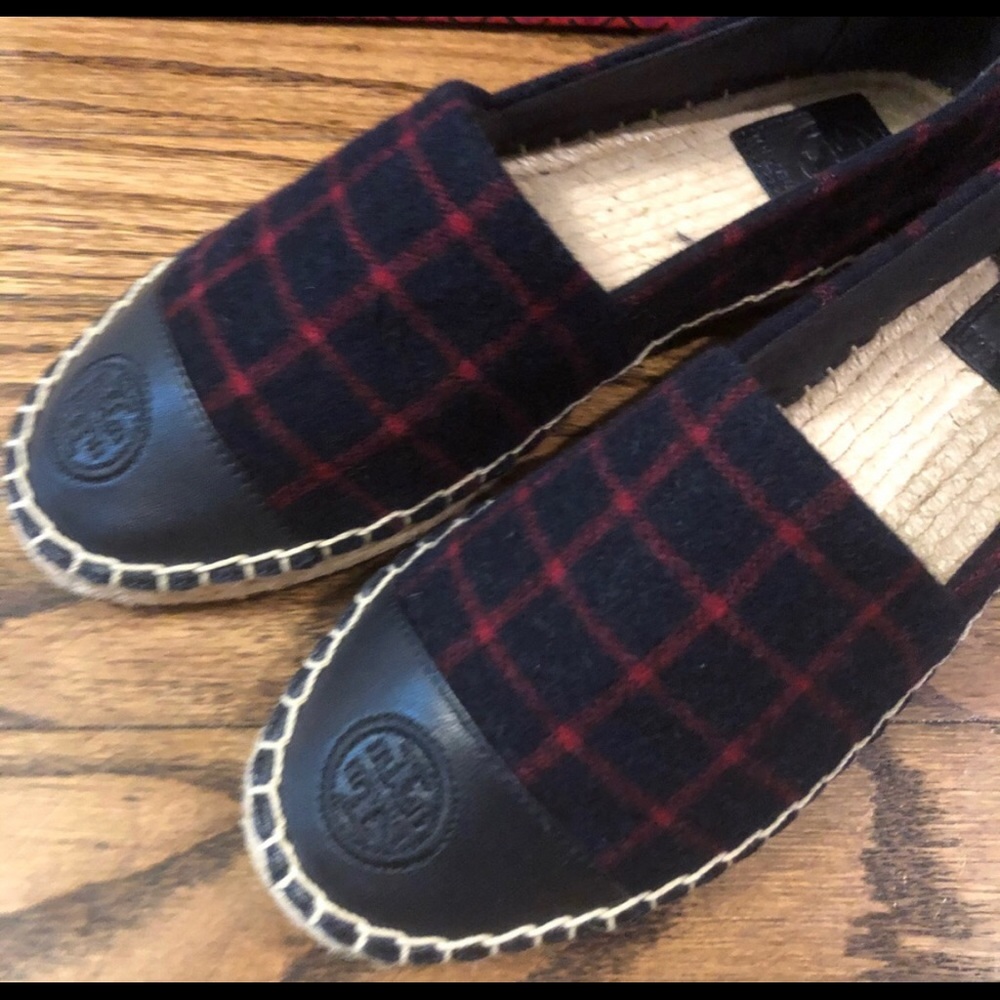NWT Tory Burch Plaid Espadrilles 7.5